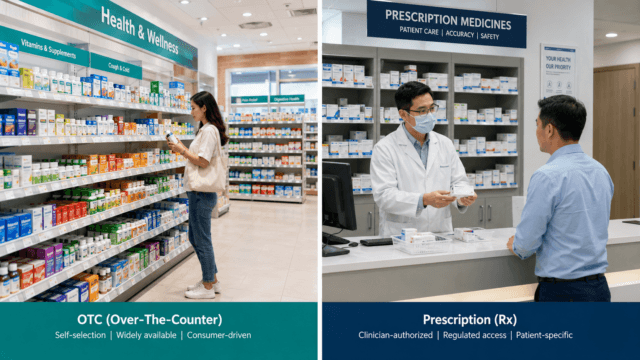 Comparison of retail pharmacy products and clinical pharmaceutical supply channels