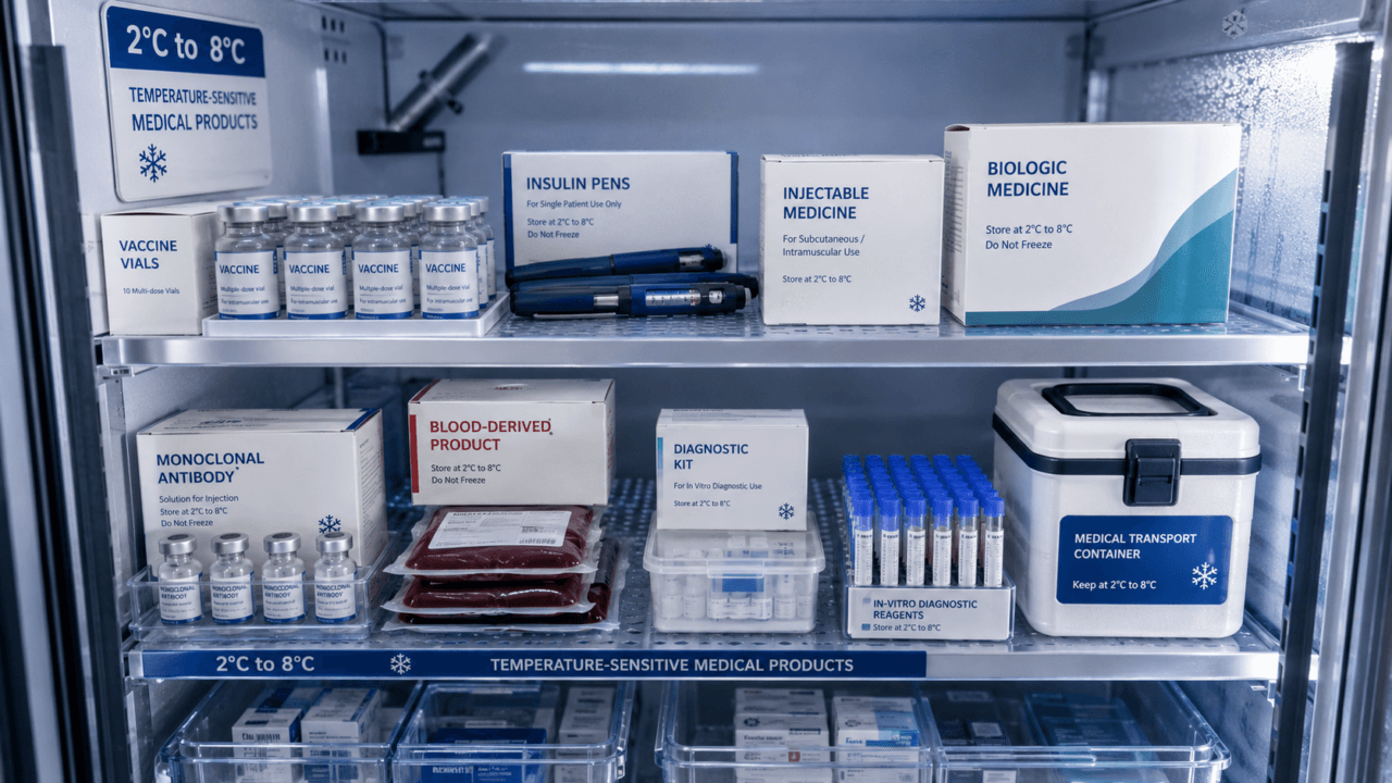 Temperature-sensitive pharmaceutical and medical products