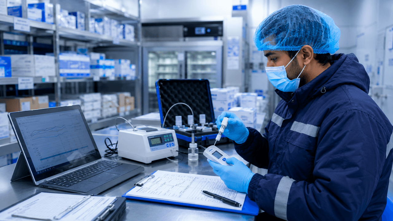 Calibration of pharmaceutical temperature-monitoring equipment